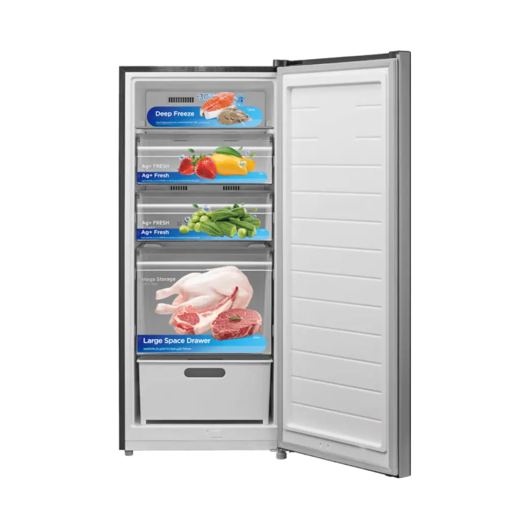 ديب فريزر ميديا 5 درج 174 لتر سيلفر MDRU255FEN50 - الصورة 2