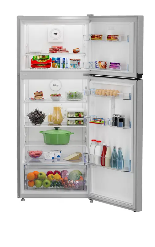 ثلاجة بفريزر علوي بيكو ، سعة 430 لتر ، نوفروست ، فضي - RDNE455MK - الصورة 2