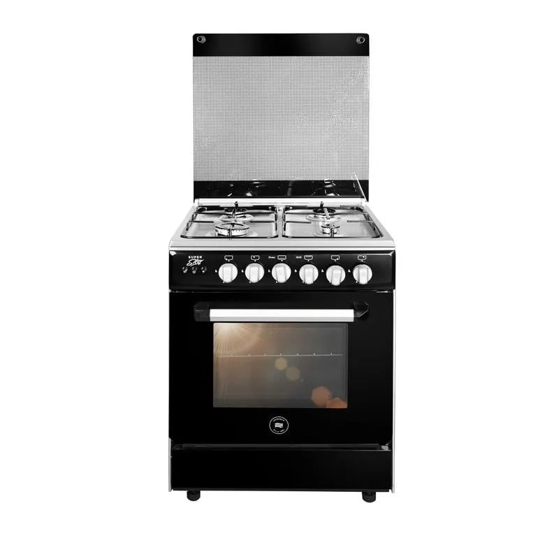 بوتجاز غاز يونيون اير ، 4 شعلة، 55 سم، اسود - C55SSB-AP-426-SO-A-STEEL