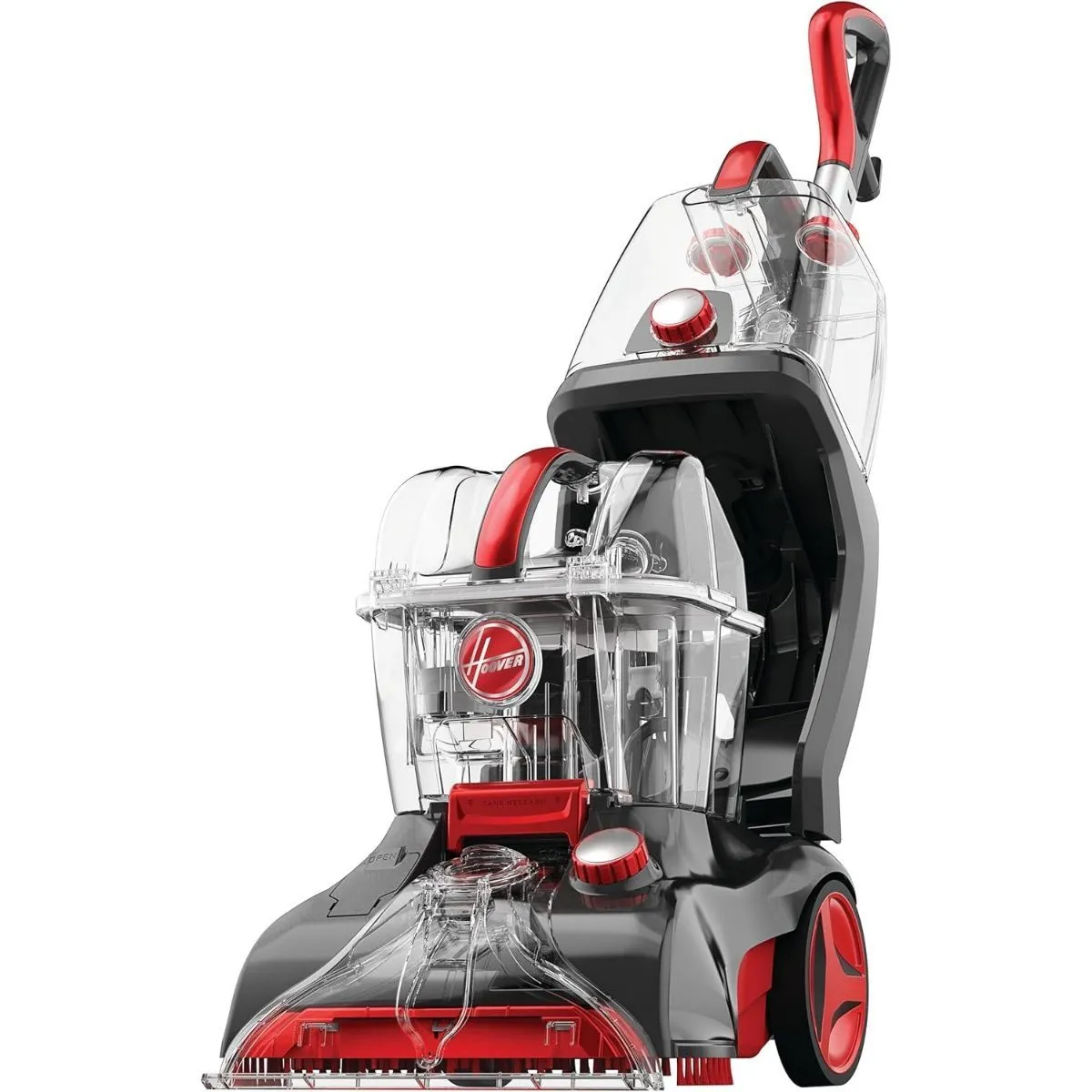 مكنسة هوفر لتنظيف السجاد Power Scrub Elite بدون كيس، 1200 وات، اسود واحمر - CWGDH012