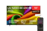 شاشة تلفزيون ال جي سمارت ، مقاس 55 بوصة ، ليد ، دقة نانو 4K UHD ، بريسيفر داخلي 55NU850B6LA